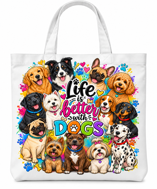 Life is better with Dogs Tote bag