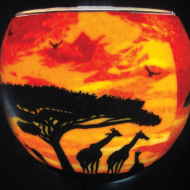 Giraffe Sunset Light Glass