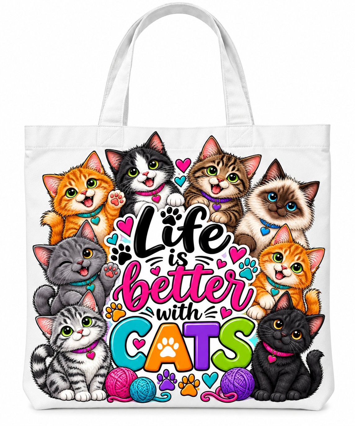 Life is better with Cats Tote Bag